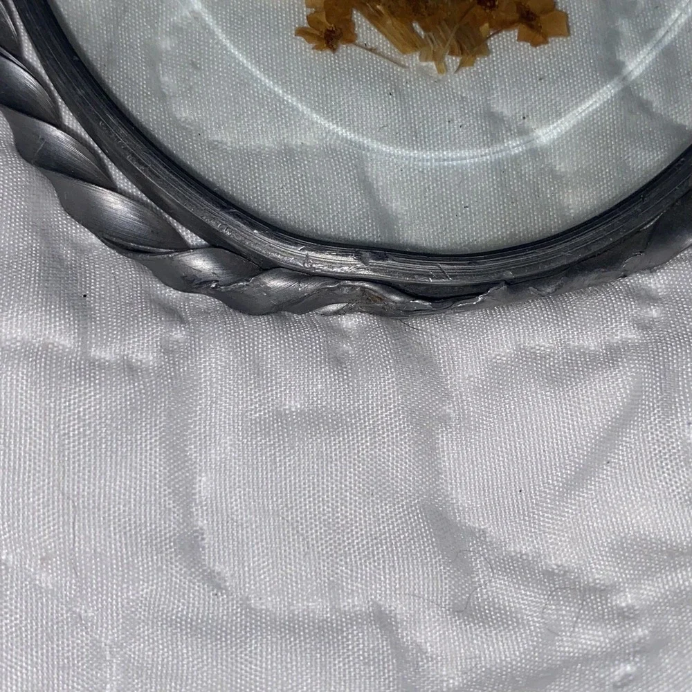 VTG Lasting‎ Impressions Dried Pressed Flowers w/ Pewter Frame Window Suncatcher